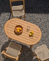 Kave Home - Vouwstoel Dandara massief acaciahout en stalen frame met beige touw FSC 100%.