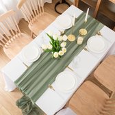 Chiffon tafelloper groen voor bruiloft en tafeldecoratie - 70 cm x 3 m