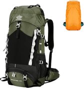 Avoir Avoir®-60L Wandel Backpack-Rugzak-Hiking-Outdoor-Waterdichte-Wandeltas-60L-Capaciteitsuitbreiding-Regenhoes-Backpacks--Duurzaam nylon-Groen-72cm x 25cm x 34cm-Waterbestendig-Draagbaar-Bol.com