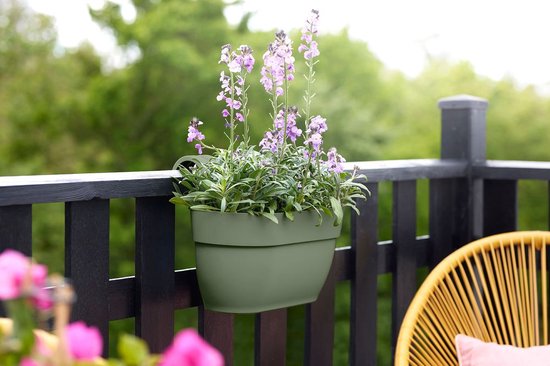 Elho Vibia Campana Easy Hanger M 36 - Planteur pour Balcon & Extérieur - Ø 36.0 x H 26.5 cm - Vert pistache