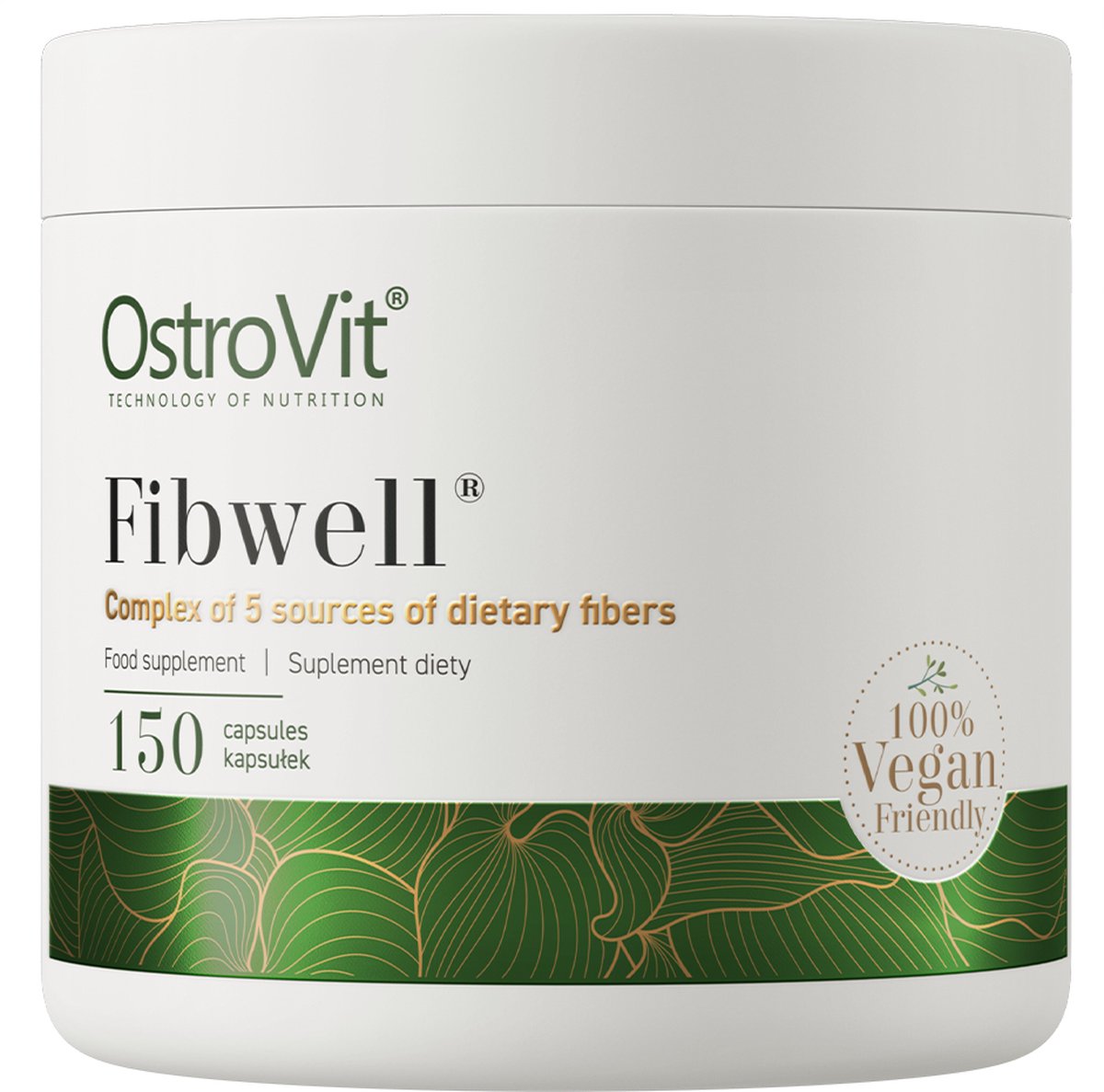 Goedkoopste OstroVit Fibwell® - VEGE - 150 Capsules - Havervezel, Vlierbesvezel, Appelvezel, Cacaovezel & Zwarte bessenvezel - Supplement