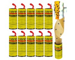 10st.STERK VLIEGENVANGERS VOOR FIES, FRUIT FIES, MUGGEN, MOTTEN, INSECTEN, FLY CATCHER, VLIEGENVAL, MUGGENVANGER, MUGGENVAL, PLAKSTRIP 10 STUKS!