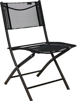 Homecall Garden Camping Folding Chair - Black Textilene met Verstelbare Rugleuning