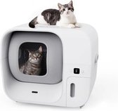 Bol.com Kibus Automatische Kattenbak XXL - 60L - Meerdere katten - Litter box - Zelfreinigende - Elektrische - Wit - App bediend... aanbieding