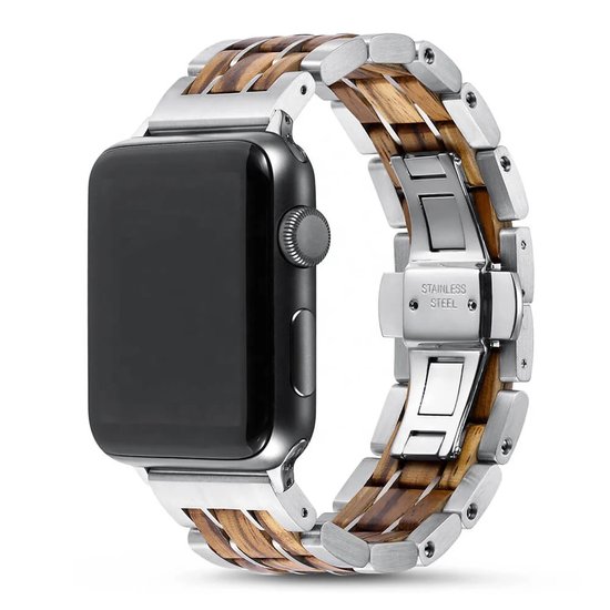 Apple Watch-bandje - Zebrahout en staal 38-41 mm