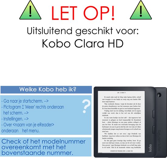 Hoes Geschikt voor Kobo Libra 2 Hoesje Bookcase Cover Book Case Hoes Sleepcover Trifold Met Screenprotector - Bloesem van EZstick — afbeelding 2