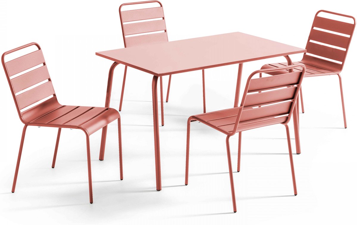 Oviala - tuinset met tafel en 4 kleistoelen - Palavas