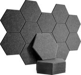 12 Stuks 30x26x1cm Hoge Dichtheid Hexagon Akoestische Panelen Geluiddempend Schuim Voor eluidsstudio Kantoor & Wanddecoratie(Donkergrijs) acoustic panels