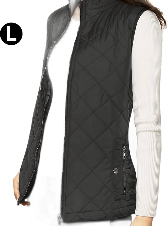 Bodywarmer / Tussenjas Gewatteerd met Rits, Zakken en een Capuchon maat - S/M