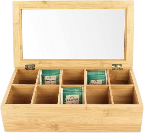 Bamboe theedoos met glazen deksel | Vanaf €6,60