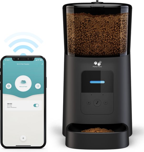 Afbeelding van Pretty Paws PP005 Wifi Voerautomaat Zwart met App Getest -