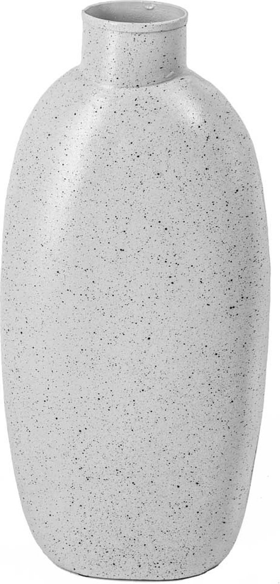 homebound by ky Metalen vaas wit dots | 5,5x15x34,5cm | vaas wit metaal dots