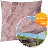 MuchoWow® - Schaduwdoek - Roze - Wit - Graniet - Keien - 96% UV-bestendig - Hoogwaardig polyester - Zonnedoek - Weerbestendig - Tuin - Tarp - 300x300 cm