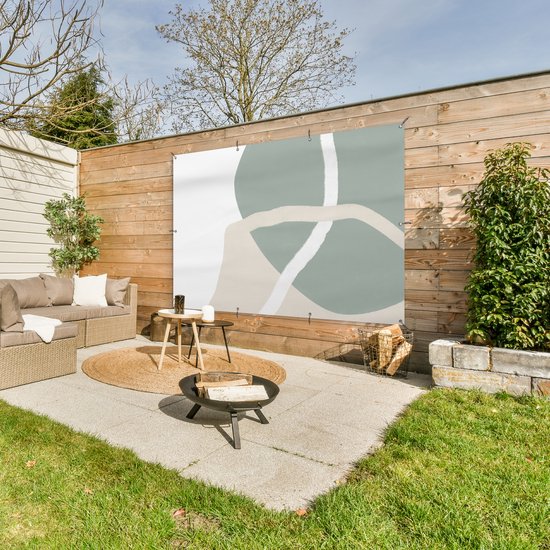 Décoration murale Minimalisme - Pastel - Design - 180x120 cm - Affiche jardin - Toile jardin - Affiche extérieur