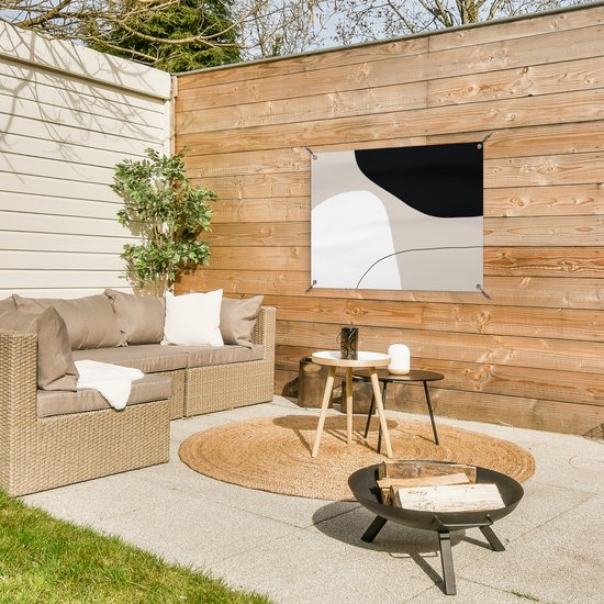 Tableau jardin Formes - Abstrait - Design - 80x60 cm - Affiche jardin - Toile jardin - Affiche extérieur
