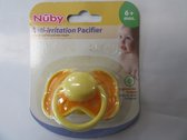 Nuby - Fopspeen - 2Pack - Rubber - 6 + maand - Geel / oranje en lila / roze