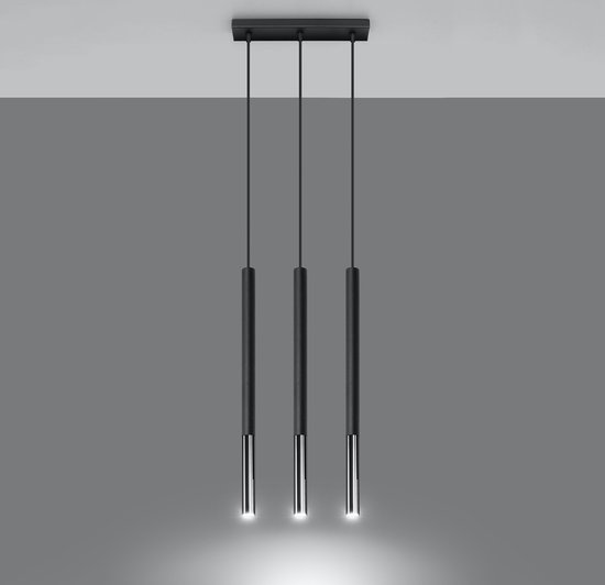 - Lampe suspendue LED noir chrome MOZAICA - Raccordement 3 x G9