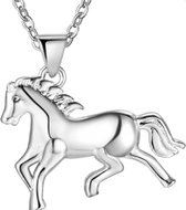 Ketting- Paard- Zilverkleur-Plated-45 cm Charme Bijoux