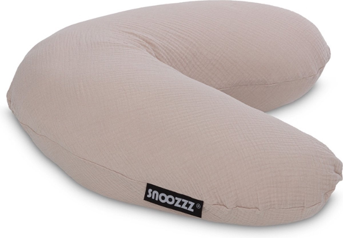 Bol.com Snoozzz Voedingskussen Small met Fiber vulling en afneembare hoes - Sand - 120 cm aanbieding
