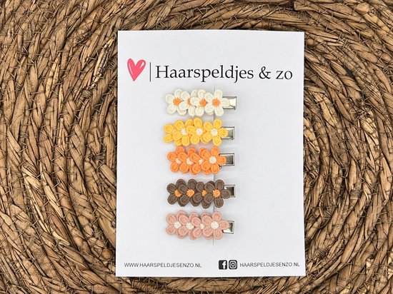 Haarclip flower - setje 2 - alligator clip - bloemetjes