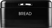 Broodtrommel van geborsteld staal 30 x 18 x 16 cm met deksel - voor langer vers brood (zwart) Bread Box