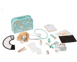 Eurekakids Dokterskoffer Dierenarts - Stijlvolle Koffer met Dokter Accessoires en Knuffel - 15 Delig