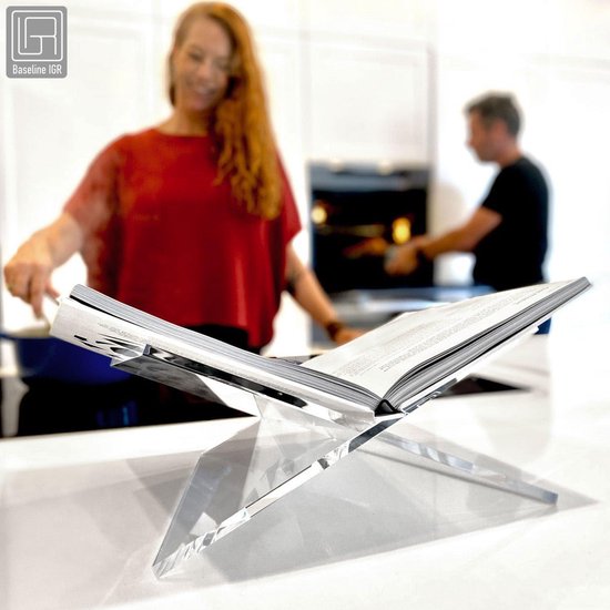 Book stand for display | large | slanted | book holder | bible stand | cookbook stand | recipe holder | open book stand | modern clear acrylic | for reading and displaying your