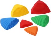 Speelgoed Balansstenen - Stepping Stones - 6 stuks - Driehoek Stapelbare - Balans Stapstenen - Stimuleert motoriek - Felle kleuren