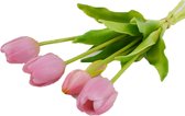 Real Touch Nepbloemen Tulpen - Latex Bloem - Paars - Geschikt voor Decoratie Huiskamer Kantoor Huwelijk Feest - 40CM - Kunstmatig Tulpen Boeket