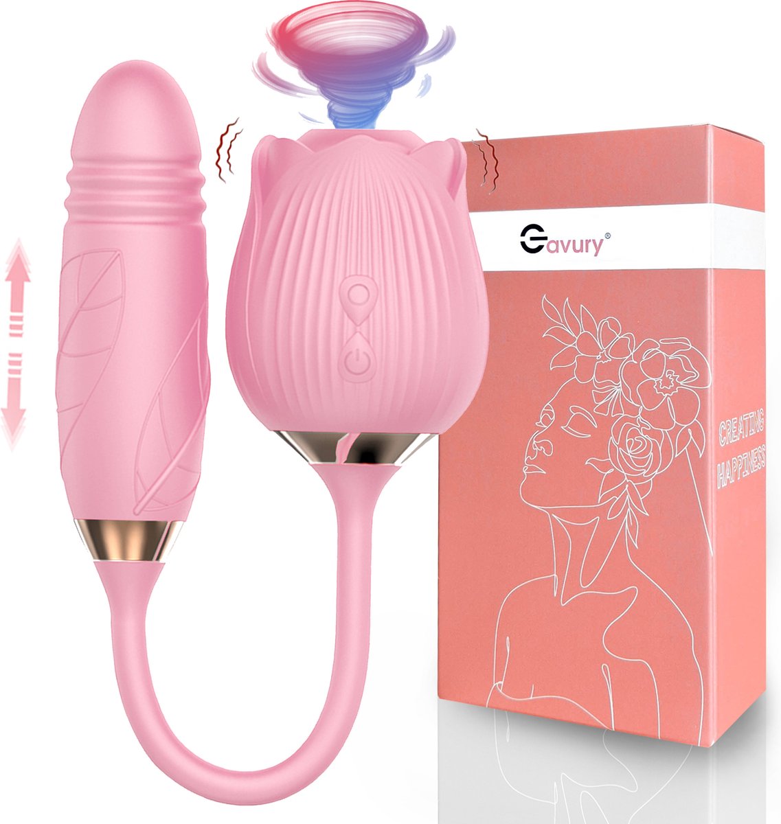 Goedkoopste GAVURY PINK PRIME VIBRATOR – Mannen en Vrouwen - Zuigt en Stotend – 10 Vibratie Standen – Roze Siliconen Vibrator - Clitoris Stimulator – Intense Sex Orgasme – Thrusting Dildo – Suction Seksspeeltjes – G-spot – Zuigvibrator