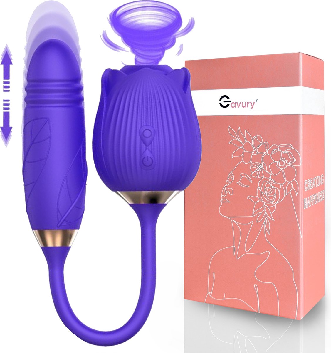 Goedkoopste GAVURY PURPLE PRIME VIBRATOR – Mannen en Vrouwen - Zuigt en Stotend – 10 Vibratie Standen – Paarse Siliconen Luchtdrukvibrator - Clitoris Stimulator – Intense Sex Orgasme – Thrusting Dildo – Suction Seksspeeltjes – G-spot – Zuigvibrator