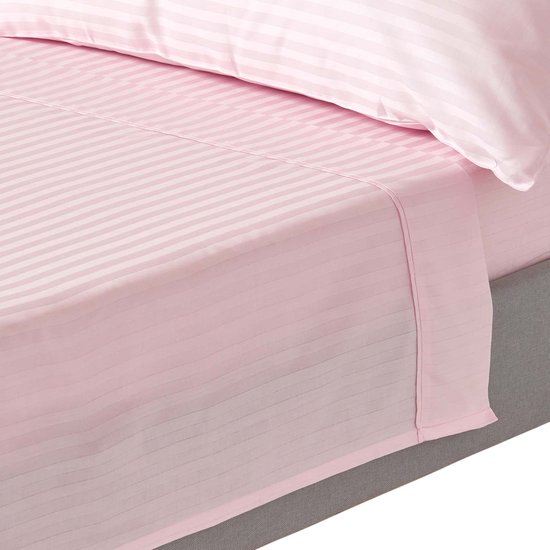 Homescapes - Damast laken zonder elastiek 240 x 275 cm, roze - 100% Egyptisch katoen