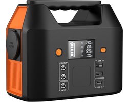 ALLGoods. Portable Power Station Generator – Powerstation 230V – Powerbank 150W – Stroomgenerator met Slim LCD-Scherm – met Zaklamp – Aggregaat Noodstroom – 27000mAh - Rood/Zwart