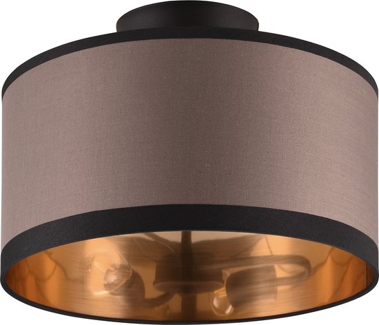 LED Plafondlamp - Plafondverlichting - Trion Vamos - E14 Fitting - 2-lichts - Rond - Mat Zwart - Metaal