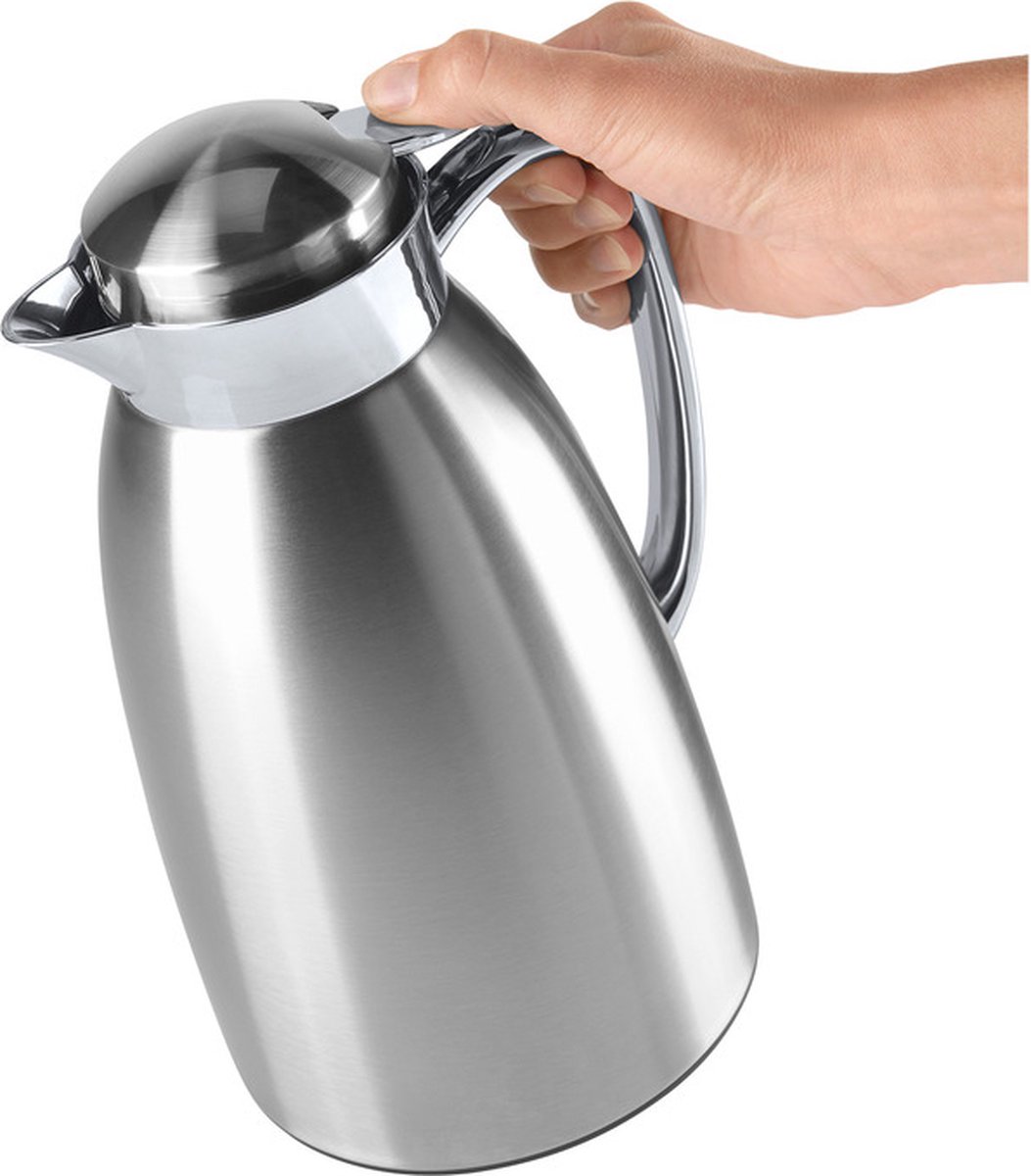 Ernesto RVS thermoskan 1 liter Isoleerkan dubbelwandig Stevige thermoskan l met een dubbele wand