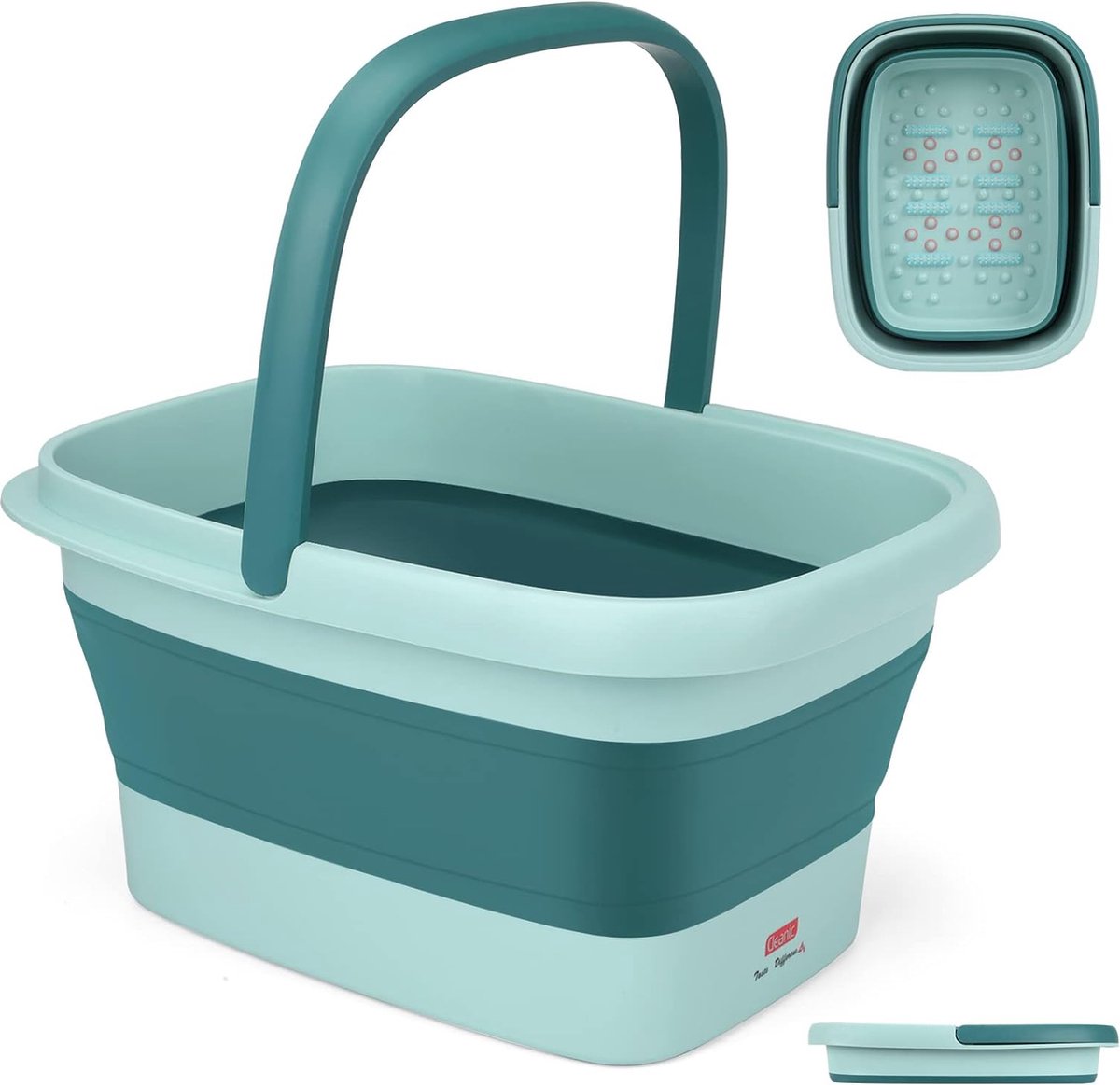 Goedkoopste voetbad met massage opvouwbaar voetbad, voetbad met massage, met handgreep, draagbare voetmassage, blauw