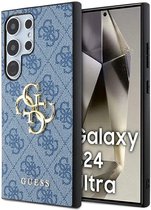 Guess 4G Metal Logo Back Case - Geschikt voor Samsung Galaxy S24 Ultra (S928) - Blauw