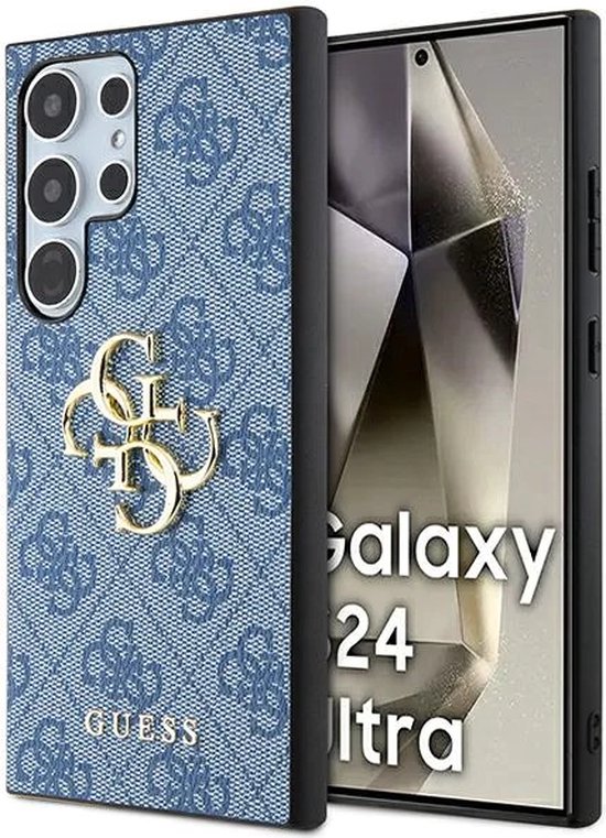 Guess GUHCS24L4GMGGR Hülle für S24 Ultra S928 Schwarz hardcase 4G Big Metal Logo