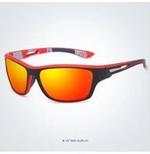 sport zonnebril UV 400 outdoor, rood zwart grijs