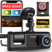 kwali.® Dashcam Voor Auto Max 2024 - Voor en Achter - FULL HD Beeld en Nachtvisie - Incl. App en 32 GB SD-kaart