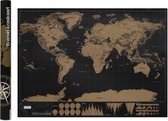 Aretica Wereld kraskaart / Scratch map / Wereldkaart / Wereldkaart wanddecoratie / Wanddecoratie / Poster / Kraskaart - 59,5 x 82,5 cm (lxh) - Zwart
