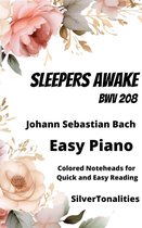 Little Pear Tree 1 - Sleepers Awake BWV 140 Easy Piano Sheet Music with Colored Notation