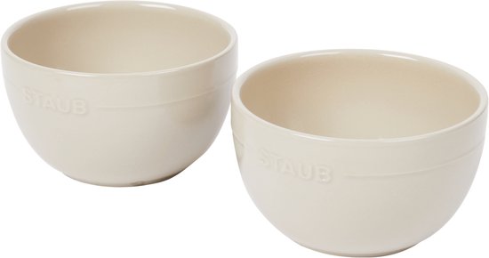 Staub® Dessertkom snackschaal tapas-set van keramiek [21,5cm x 21,5cm] | Set van 4 incl. Fiduciashop reinigingsdoek