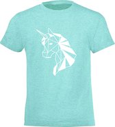 Be Friends T-Shirt - Unicorn - Kinderen - Mint groen - Maat 6 jaar