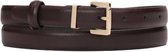 Brown leather belt with classic buckle