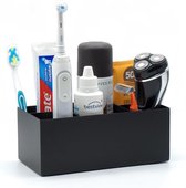 Porte-brosse à dents noir en acier inoxydable, organisateur de salle de bain avec 5 compartiments, gobelet à brosse à dents noir, organisateur de brosse à dents, porte-brosse à dents, brosse à dents électrique