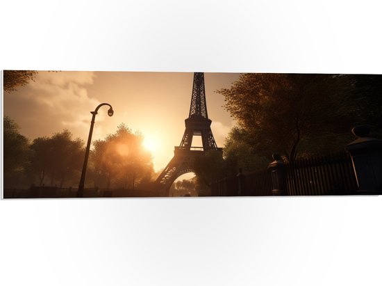 PVC Schuimplaat- Parijs - Eiffeltoren - Stad - Frankrijk - Gebouw - 90x30 cm Foto op PVC Schuimplaat