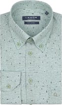 Ledub - Overhemd Print Groen Borstzak - Heren - Maat 40 - Modern-fit