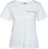Noisy may T-shirt Nmsun Nate S/s T-shirt Jrs Fwd 27030257 Bright White/viva La Vida Dames Maat - M
