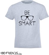 Be Friends T-Shirt - Be Smart - Kinderen - Licht blauw - Maat 10 jaar